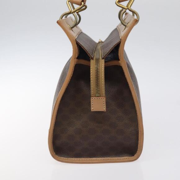 CELINE Macadam Canvas Hand Bag Pvc Leather Brown Gold - Picture 5 of 12